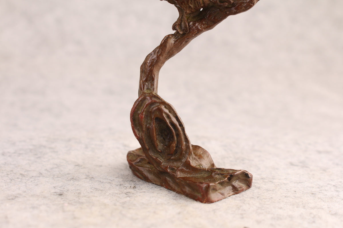 10cm H Lucky bird on club Collection chinese bronze home decor decoration