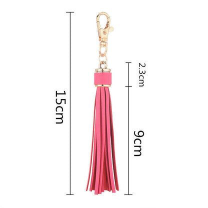 PU Leather Tassel Key Chain Handbag Bag Purse Accessories Pendant Keyring Gift