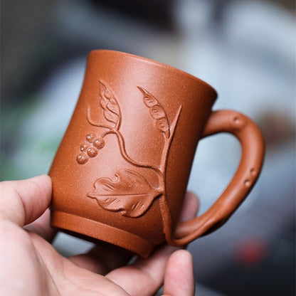 Master Cup With Handle Real Yixing Zisha Purple Clay Tea Cup Marked Office Cups