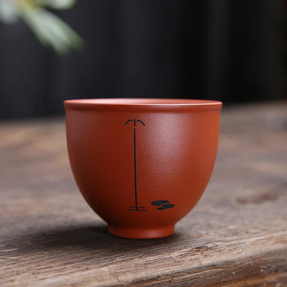 1Pc Yixing Handmade Purple Clay Teacup Dahongpao Tea Bowl Travel Portable