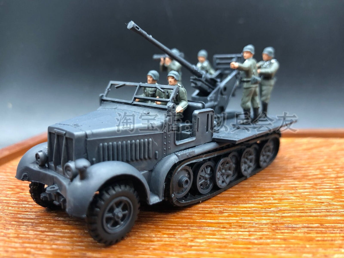 1/72 World War II German 37mm Vehicle Cannon+6Pcs Soldier Model