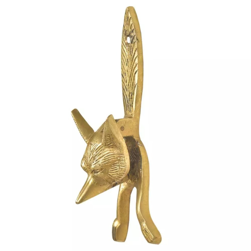 Antique Look Brass Fox Animal Door Knocker Door Bell Home Decor