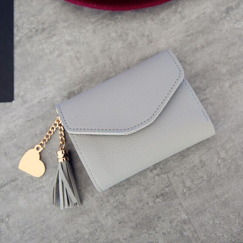 Women Wallet Clamps Purse Cash Clip Billfold Female Card Lady PU Leather Handbag