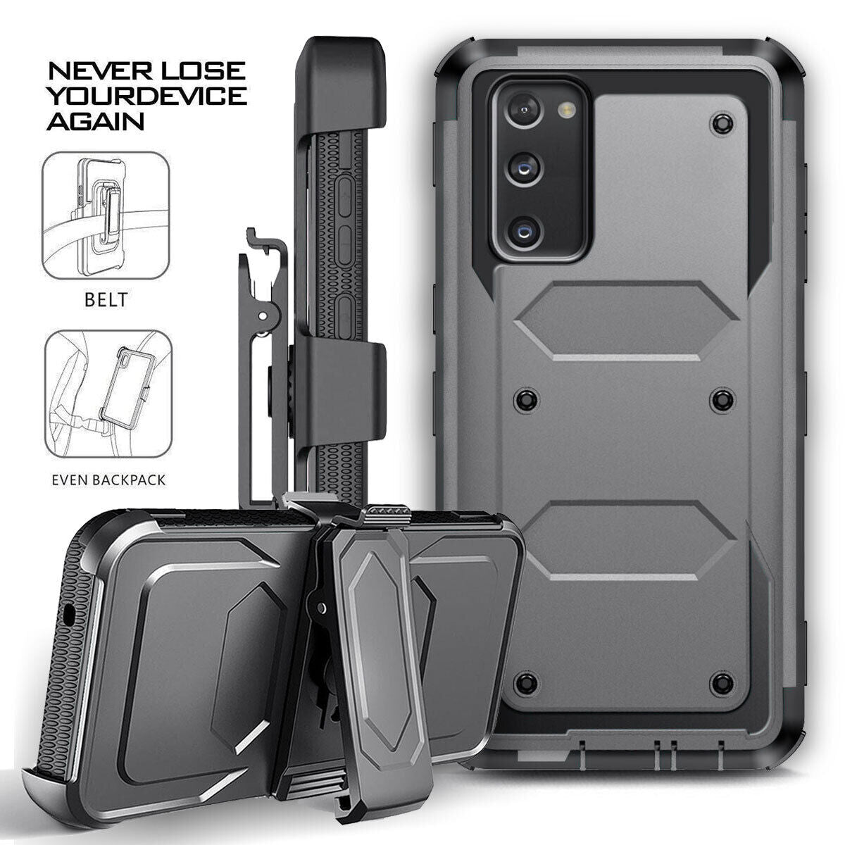 For Samsung Galaxy S20 FE/ 5G Case Shockproof Phone Cover Belt Clip w/ Accessory