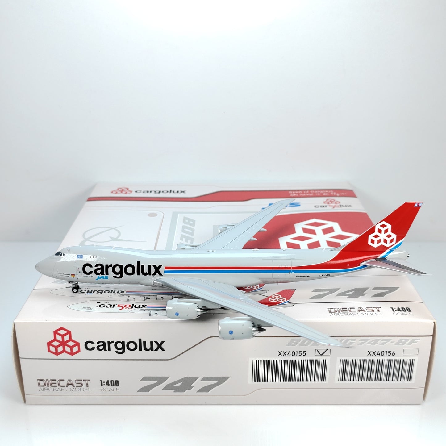 1:400 JC Wings CARGOLUX BOEING B747-8 Passenger Airplane Diecast Model