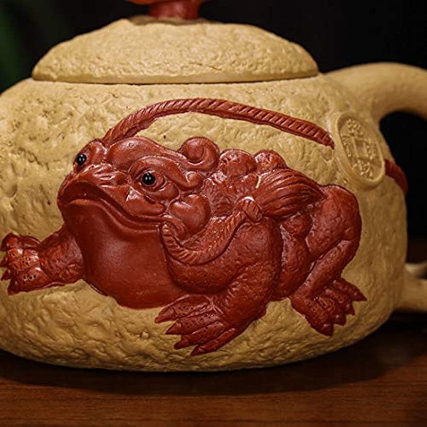 Teapot Chinese Yixing Zisha Clay Handmade Gongchun Tea Pot Yellow Wealth Spittor