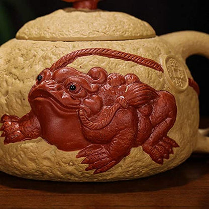 Teapot Chinese Yixing Zisha Clay Handmade Gongchun Tea Pot Yellow Wealth Spittor