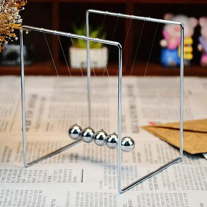 Mini Newton Cradle Balance Steel Balls School Teaching Physics Supplies Desk Toy