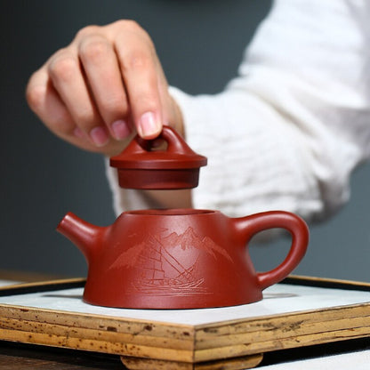 130ml Real YiXing Raw Ore Dahongpao Tea Pot Purple Clay Teapots Handmade