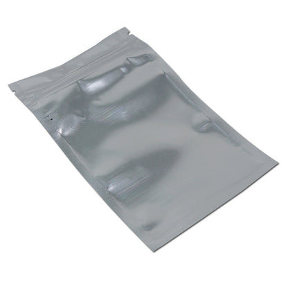 Zipper Lock Mylar Bags Clear Plastic Food Storage Bags Silver Flat