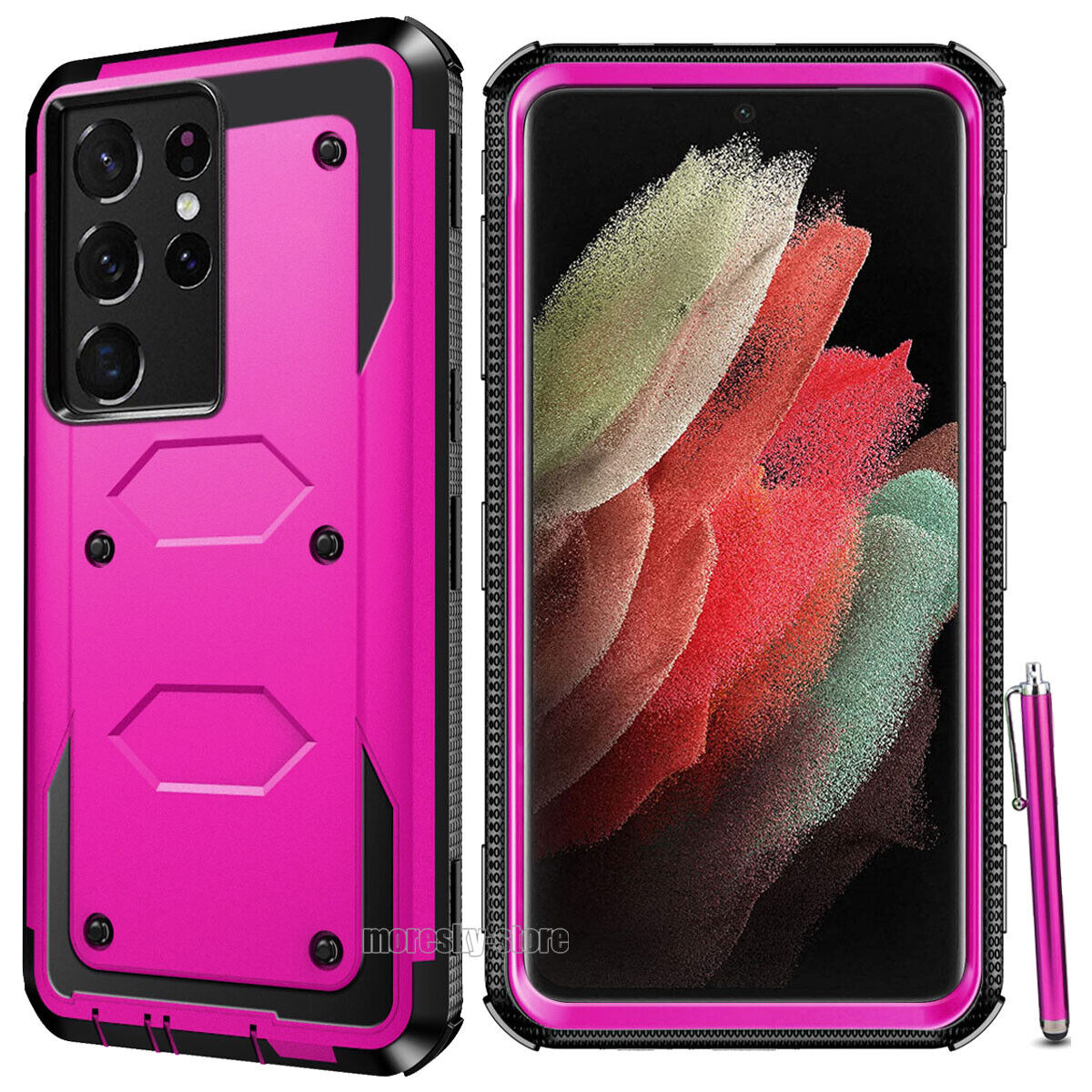 For Samsung Galaxy S21/ Ultra/ Plus Case Dual Layer Rugged Hybrid Cover + Stylus