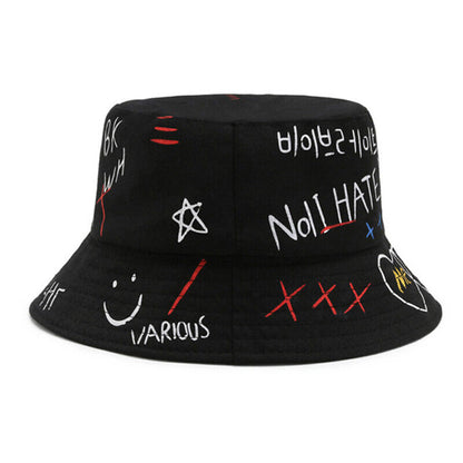 Fashion Graffiti Bucket Hat Fisherman Hat Sun Hat Bucket Hip Hop Cap Unisex