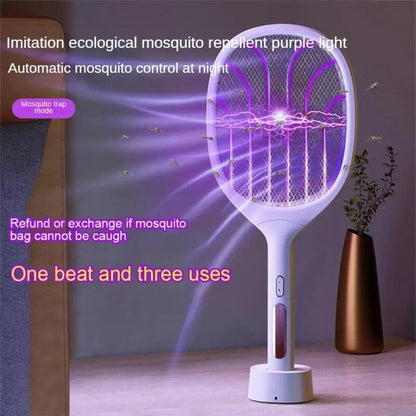 Rechargeable Electric Mosquito Fly Swatter Zapper Racket Bug Insect Killer Lamp