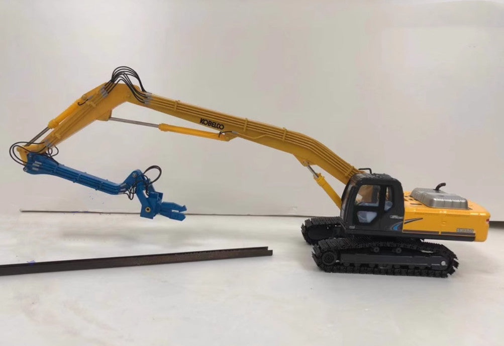 1:50 48CM KOBELCO SK350-8 Pile Driver Excavator Construct Machine Diecast Model