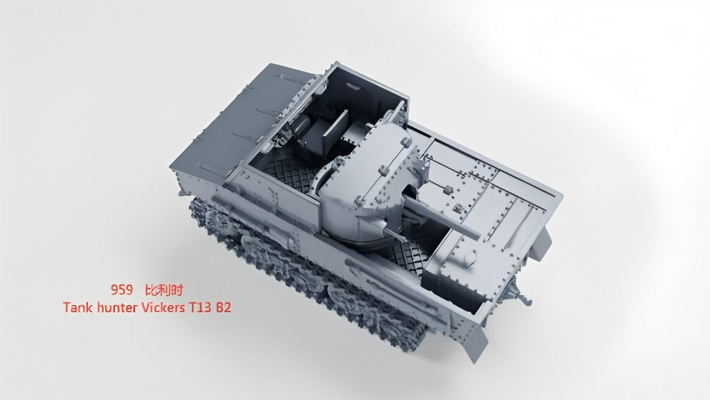 3D Printing 1/72 Belgian Tank hunter Vickers T13 B2 Unpainted