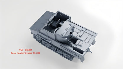 3D Printing 1/72 Belgian Tank hunter Vickers T13 B2 Unpainted