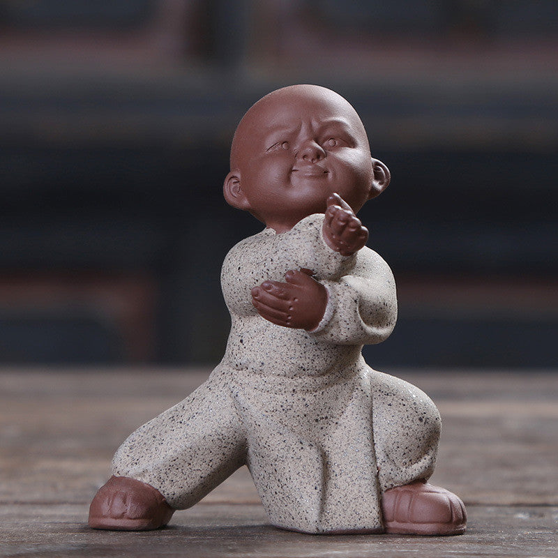 Tai Chi Posture Statue Yixing Zisha Tea Pet House Warming Gift Handmade Figurine