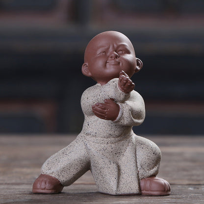 Tai Chi Posture Statue Yixing Zisha Tea Pet House Warming Gift Handmade Figurine