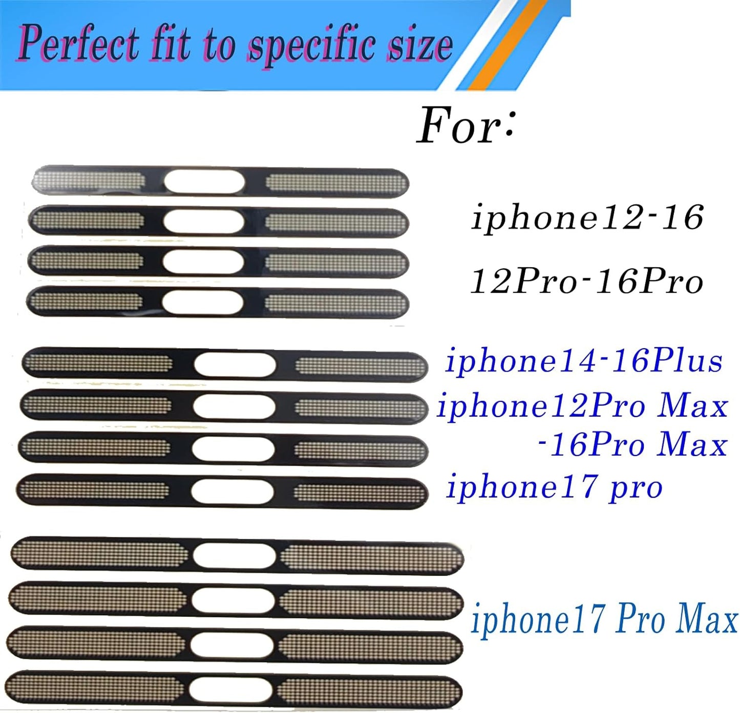 For Iphone 17 Pro Max Speaker Dust Cover anti Dust Proof - 8PCS, (Slivery, Iphon