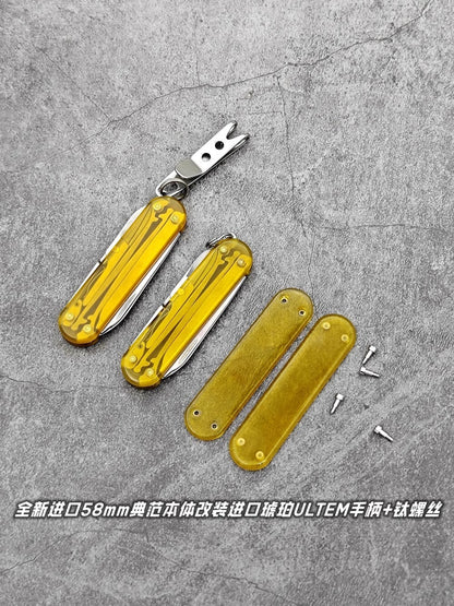 1PC EDC PEI Pocket Knife Handle Scale for VICTORINOX RAMBLER 0.6225 58mm Knife