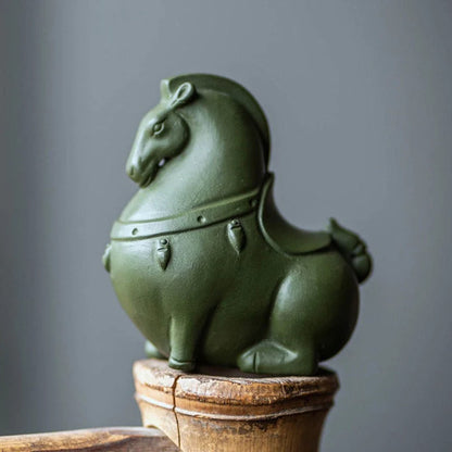 Purple Clay Tea Pets Horse Tea Statue for Home Decor
