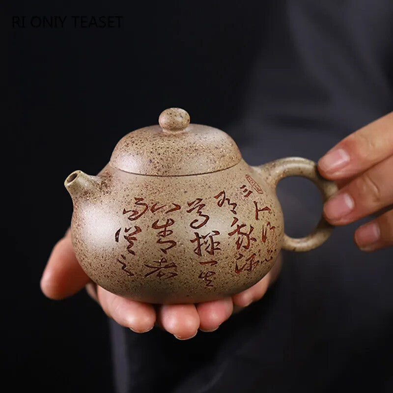 4.3" Yixing Purple Clay Teapot Handmade Tea Pot Raw Ore White Duan Mud Kettle
