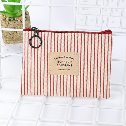 Mini Canvas Purse Unisex Coin Key Pouch Purse Card Bag Small Zipper HolderWallet