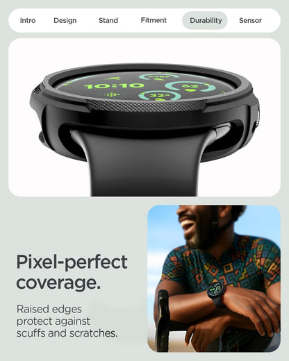 for Pixel Watch 4 Case with Charger Stand, Liquid Air 45Mm Anti-Scratch Protecti