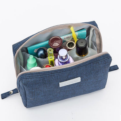 Small Cosmetic Case Canvas Travel Toiletry Storage Organizer Makeup Brushes Bags