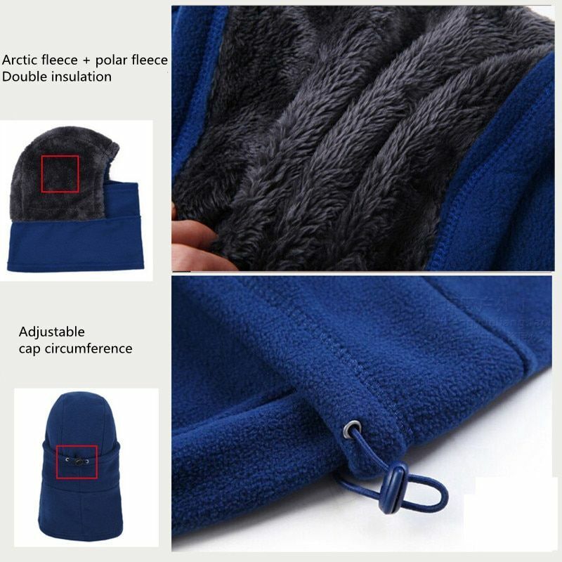 Winter Hat Fleece Scarf Beanie Neck Warm Thick Hiking Running Cycling Windproof