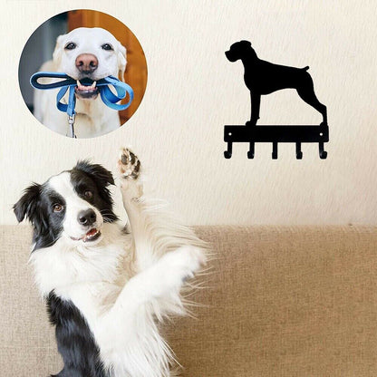 Boxer (Natural Ears) Dog Key Rack Hanger Wall Mounted Hook Up Pendant Wall Art
