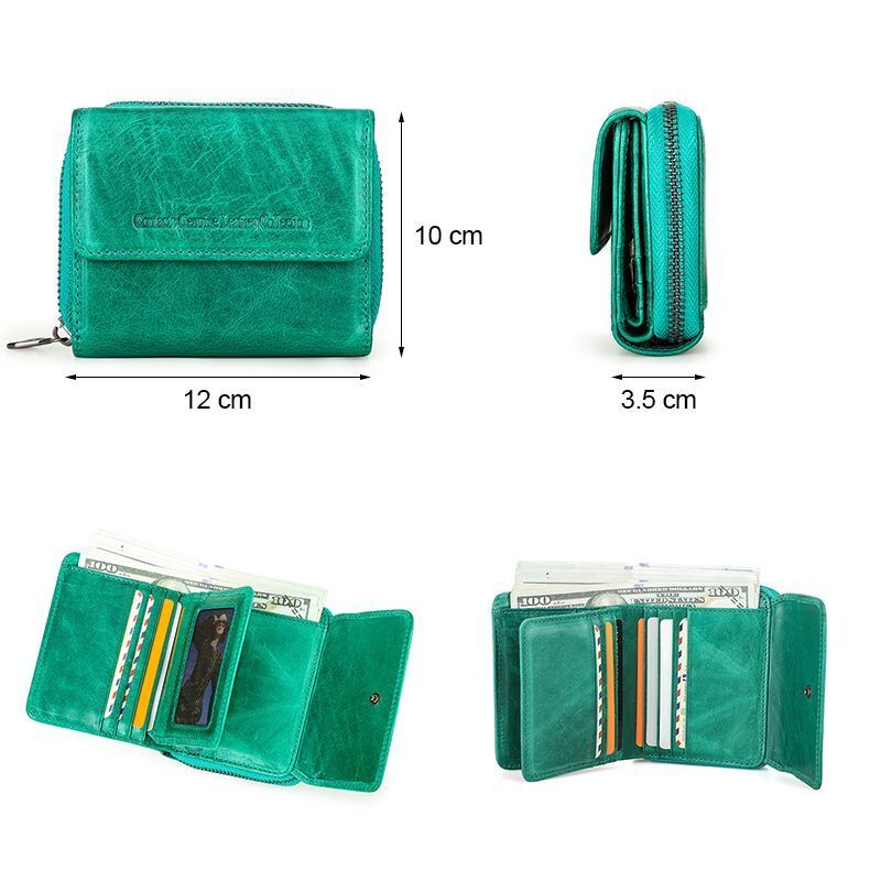 Genuine Leather Wallet Clutch Bag Coin Purse Small RFID Blocking Card Holder 1PC