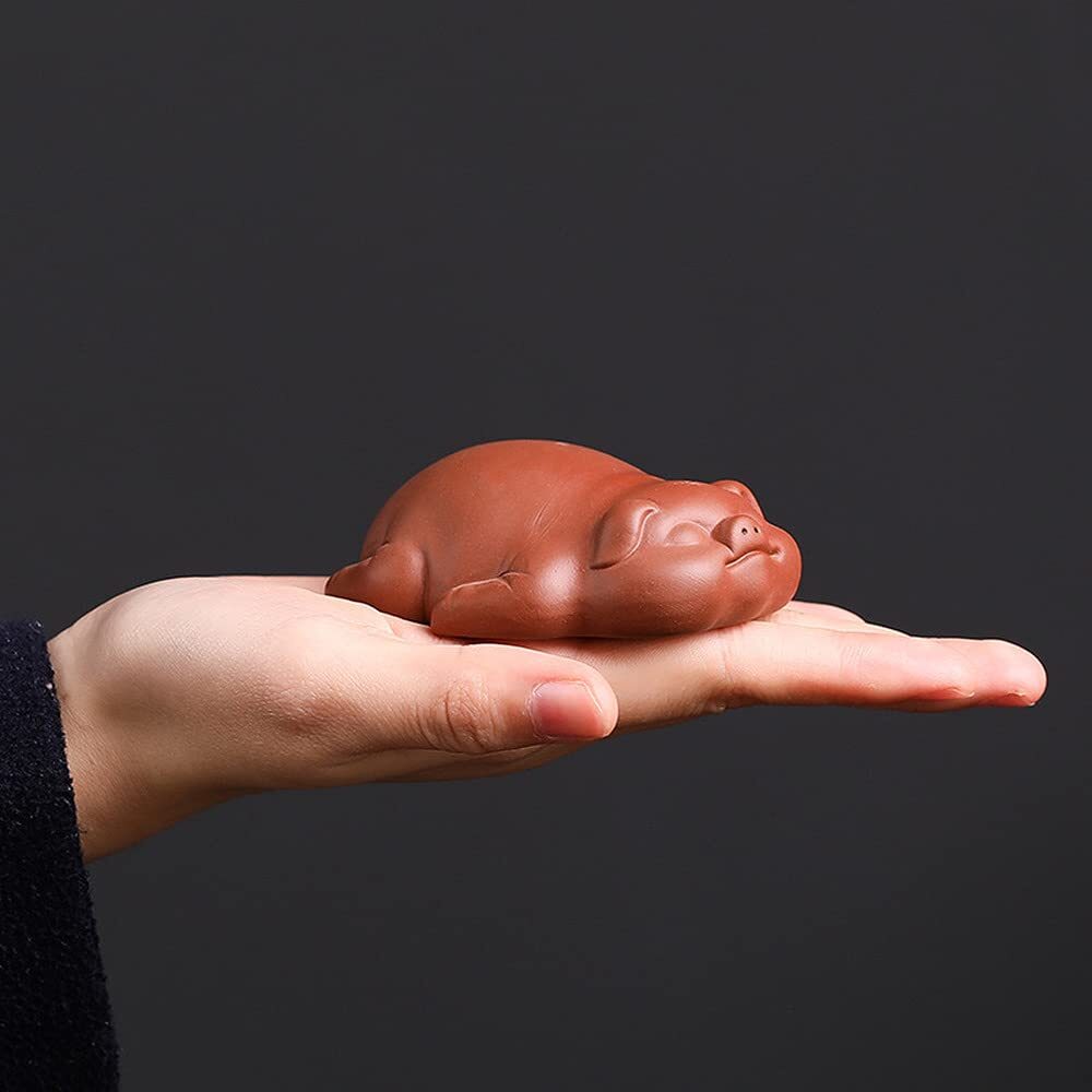 8cm Purple Sand Pig Tea Pet Ornaments Tea Play Kung Fu Tea Decor