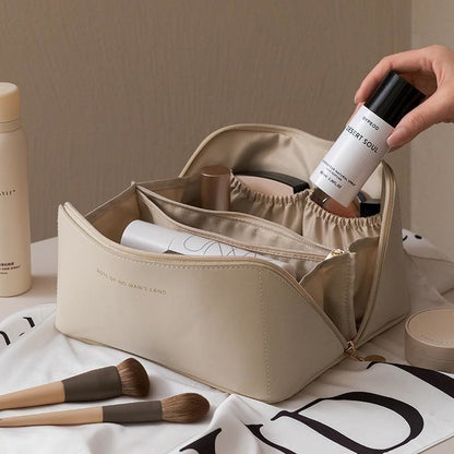 Fashion Cosmetic Bag Synthetic Leather Waterproof Traveling Storage Makeup Pouch