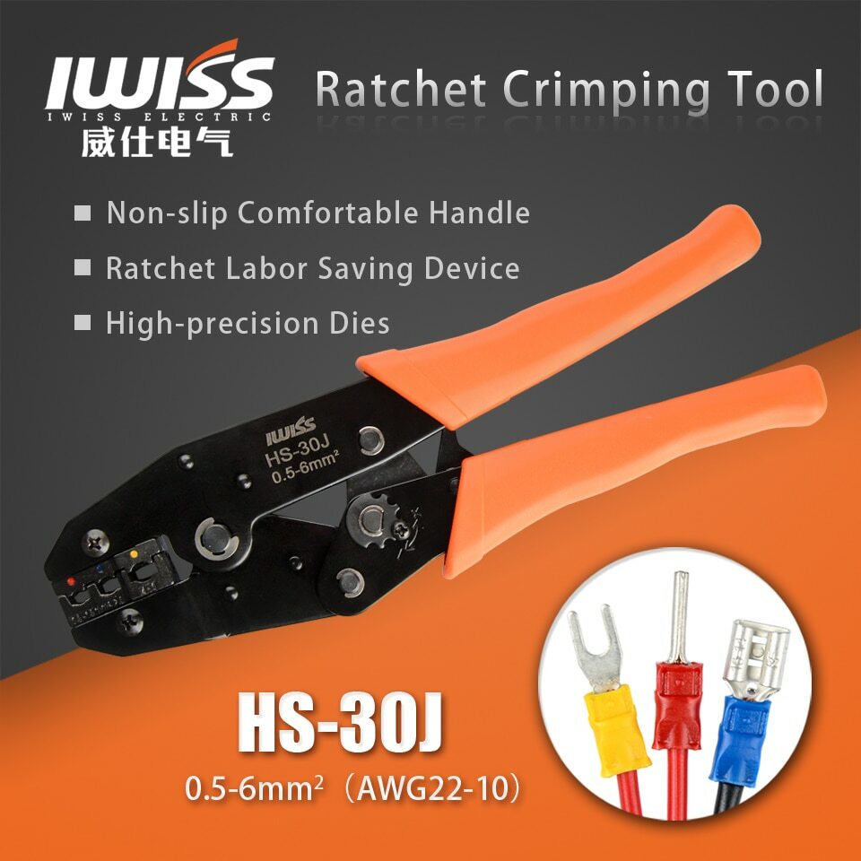 IWISS IWS-30J Crimping Tool Kit HS-30J Crimper FSA-0626 Stripper with Die Set