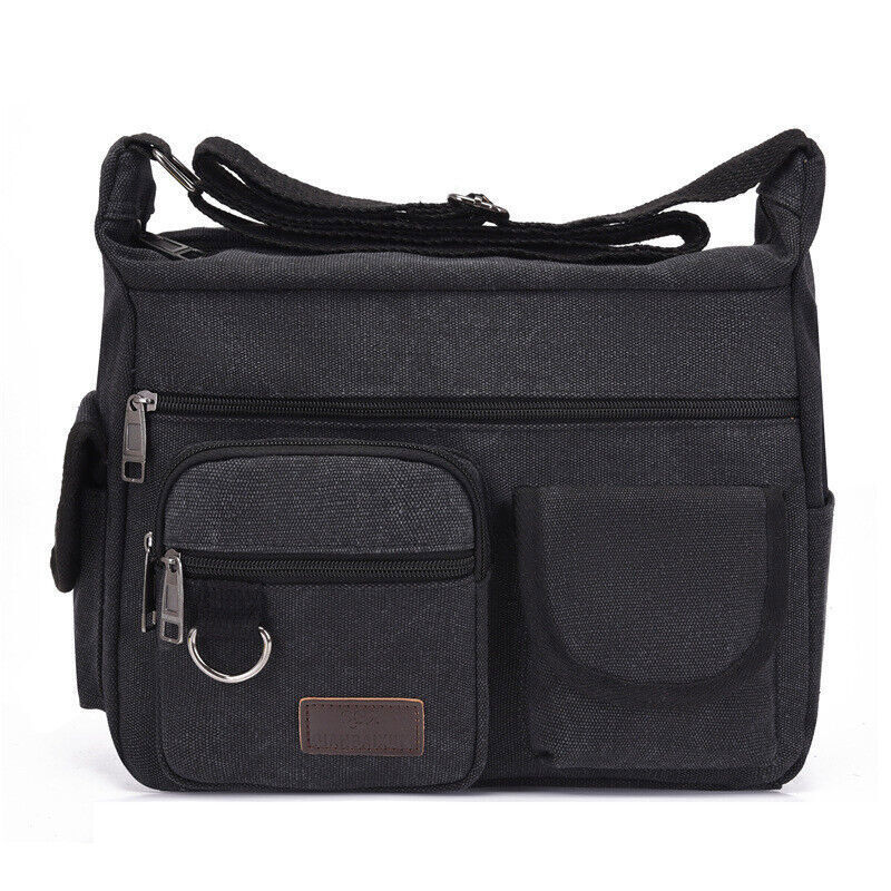 Canvas Sling Bag Men Shoulder Messenger Bag Vintage Crossbody Military Satchel V