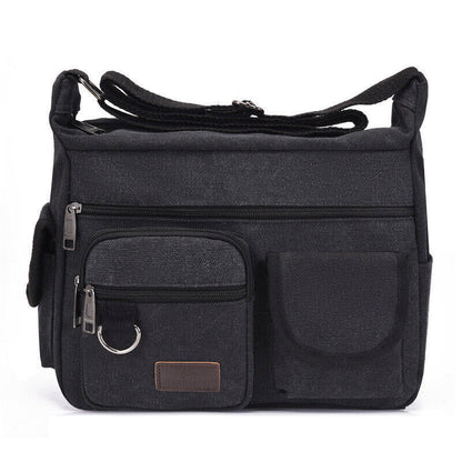 Canvas Sling Bag Men Shoulder Messenger Bag Vintage Crossbody Military Satchel V