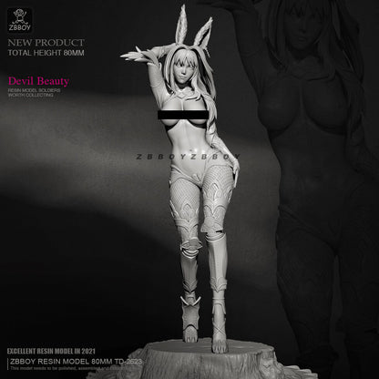 1/24 resin figures model H80mm Rabbit demon sexy girl Unassembled Unpainted