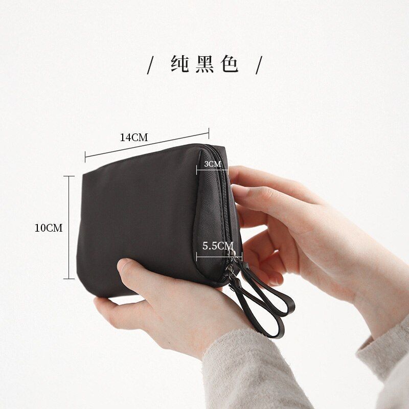Cosmetic Case Storage Bag Small Traveling Mini Lipstick Pouch Solid Purse Zipper