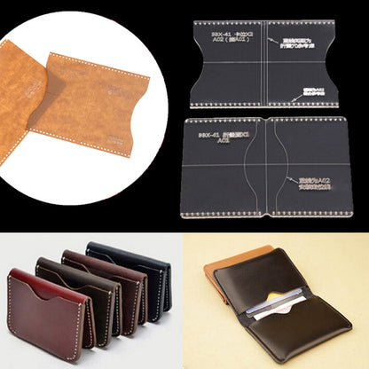 2pcs Acrylic Clear Craft Pattern Template Tool For Leather Wallet Bag-ca