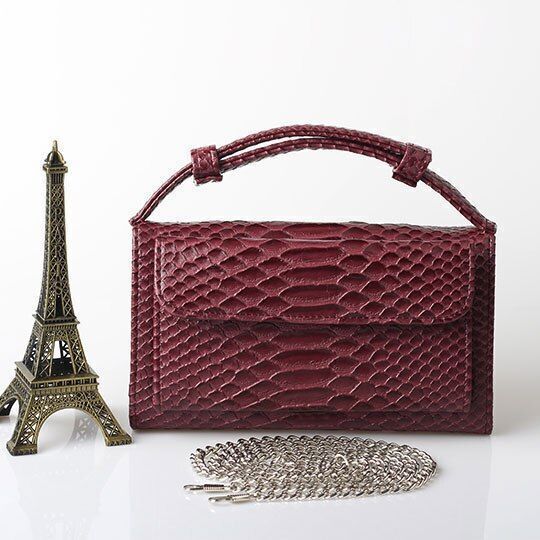 Leather Clutch Crossbody Bag Gold Luxury Serpentine Clutch Purse Messenger Bags