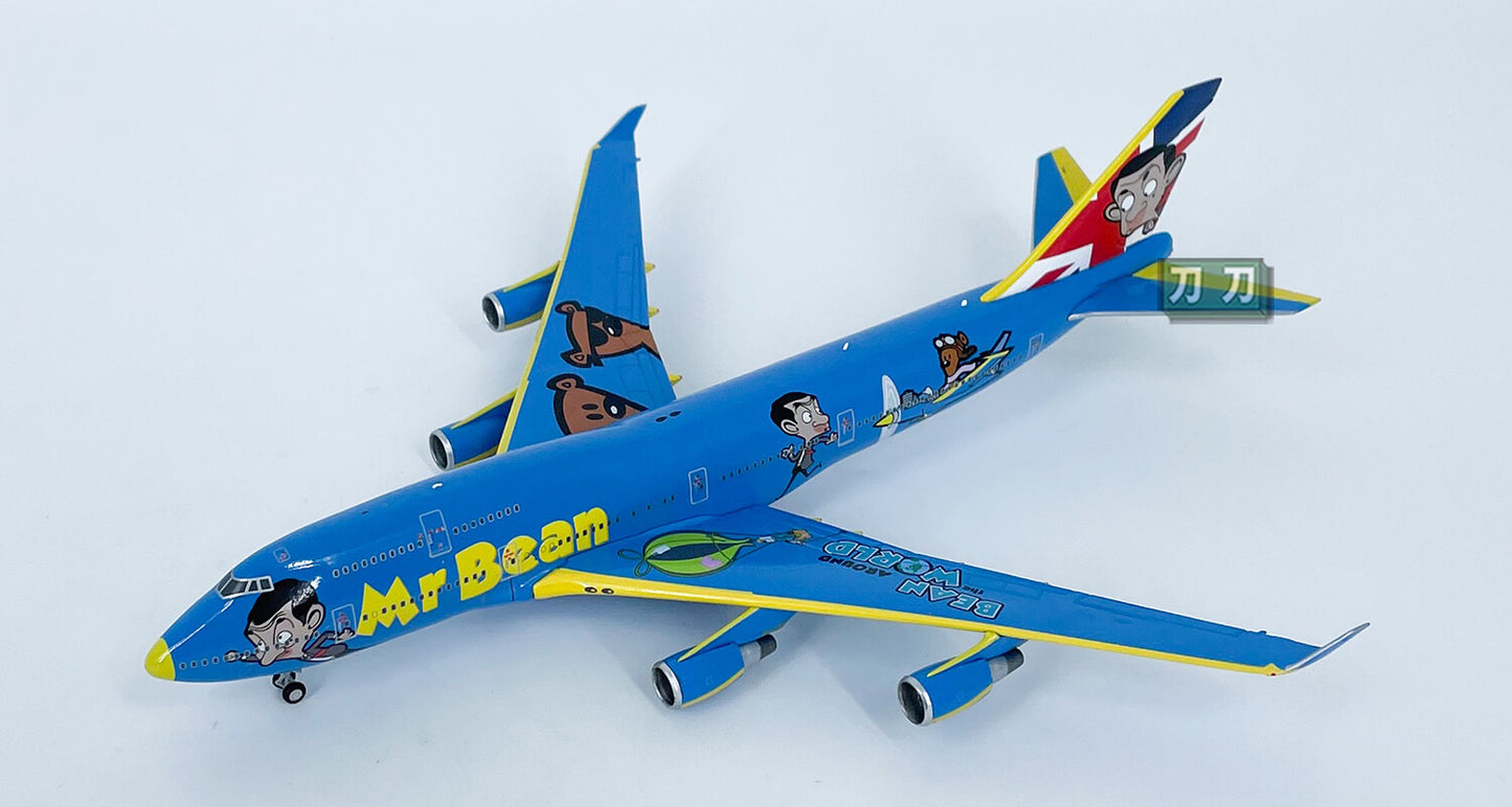1:400 TINY BEAN AROUND the WORLD BOEING 747-400 Airplane Diecast Aircraft Model