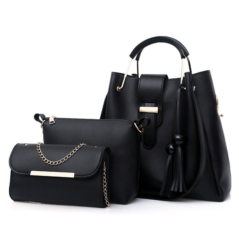4Pcs/Set Women Lady Leather Handbags Messenger Shoulder Bags Tote Satchel Purse