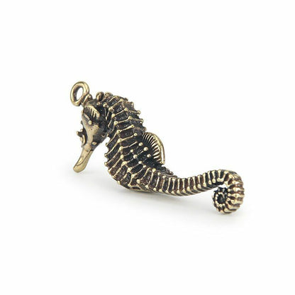 Seahorse Vintage Brass Hippocampus Keyring Pendants Copper Keychain Accessories