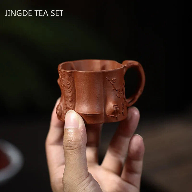 Chinese Yixing Purple Clay Tea Cup Coffee Cup Belt Handle Personal Tea Cup
