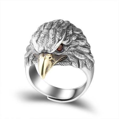 Vintage Eagle Ring Adjustable Open Finger Ring Retro Hawk Jewelry