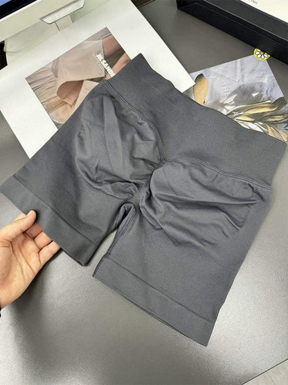 Seamless Ribbed Yoga Shorts Scrunch Lift