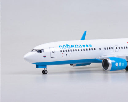 1:85 47CM Pobeda BOEING 737 MAX Passenger Airplane Landing gear Resin Model