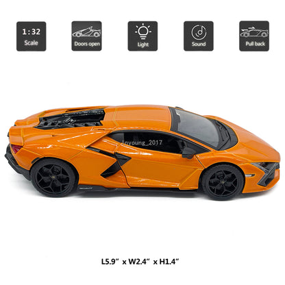 1/32 Lamborghini Revuelto Model Car Diecast Toy Cars Toys for Boys Kids Orange