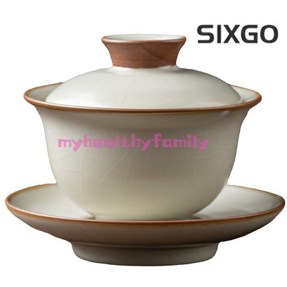 Ru Kiln Sancai Gaiwan Ceramic Tea Making Household Kung Fu Tea Set